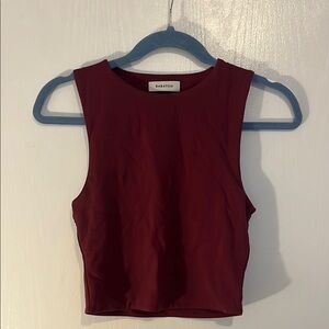 Aritzia Barton Burgundy Sleeveless Top